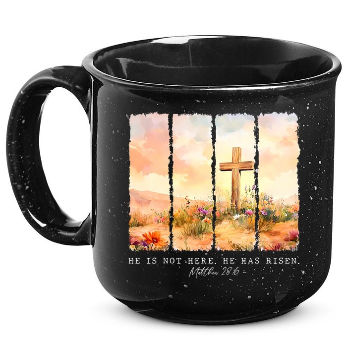 He Is Risen Christian Wildflower Happy Easter 15oz Campfire Ceramic Mug