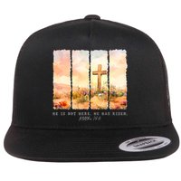 He Is Risen Christian Wildflower Happy Easter Flatbill Hat