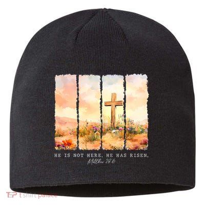 He Is Risen Christian Wildflower Happy Easter Sustainable Beanie