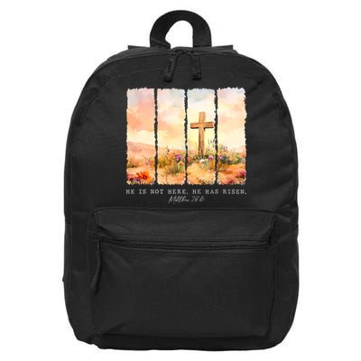 He Is Risen Christian Wildflower Happy Easter 16 in Basic Backpack