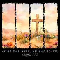 He Is Risen Christian Wildflower Happy Easter 16 in Basic Backpack