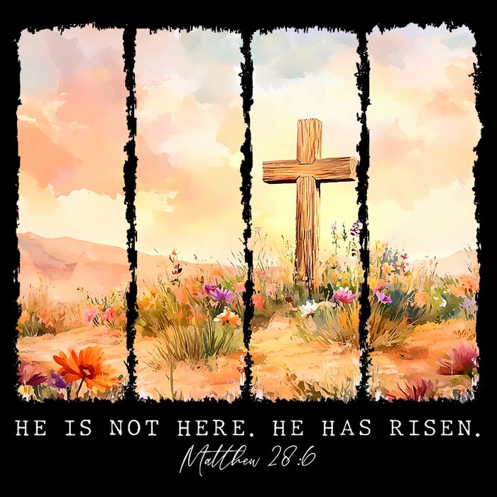 He Is Risen Christian Wildflower Happy Easter 16 in Basic Backpack