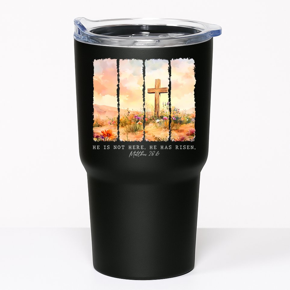 He Is Risen Christian Wildflower Happy Easter Tumbler