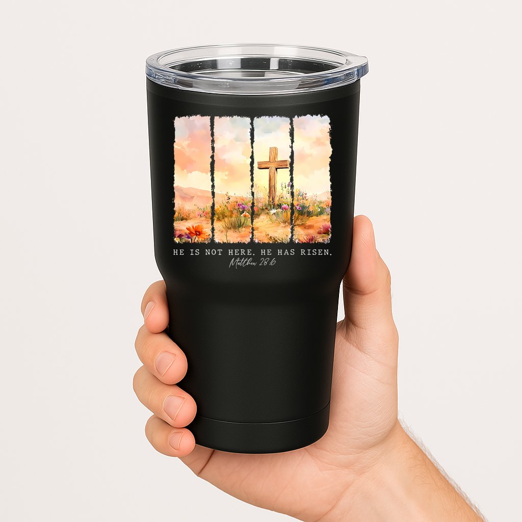 He Is Risen Christian Wildflower Happy Easter Tumbler