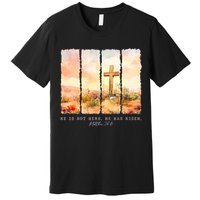 He Is Risen Christian Wildflower Happy Easter Premium T-Shirt