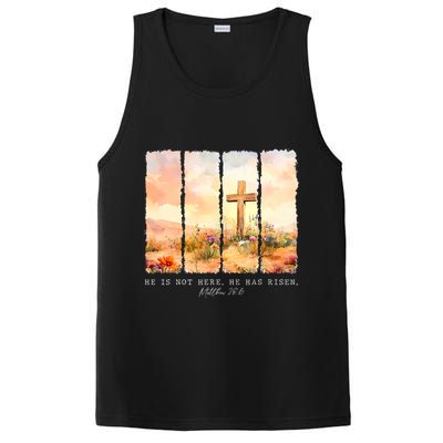 He Is Risen Christian Wildflower Happy Easter PosiCharge Competitor Tank
