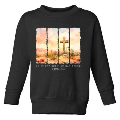 He Is Risen Christian Wildflower Happy Easter Toddler Sweatshirt