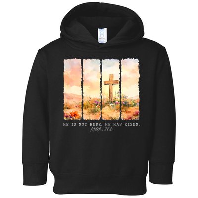 He Is Risen Christian Wildflower Happy Easter Toddler Hoodie