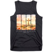He Is Risen Christian Wildflower Happy Easter Tank Top