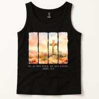 He Is Risen Christian Wildflower Happy Easter Tank Top