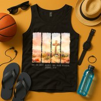He Is Risen Christian Wildflower Happy Easter Tank Top