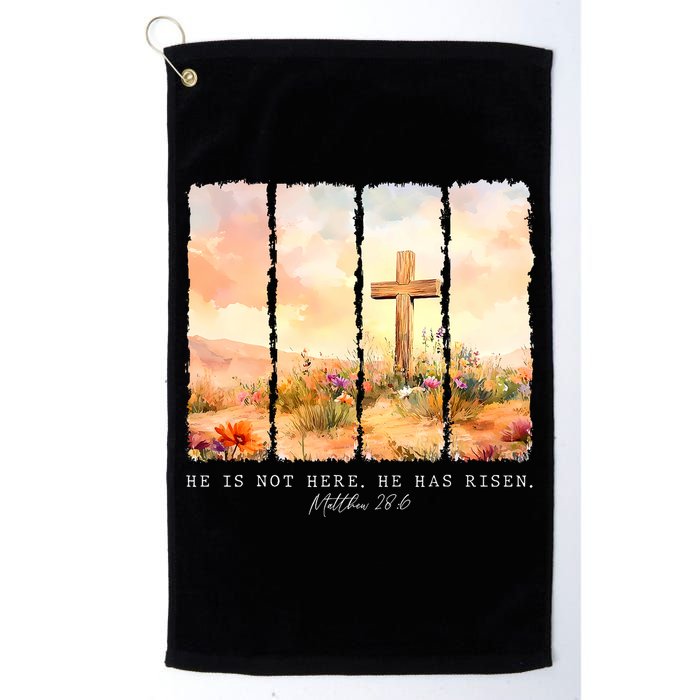 He Is Risen Christian Wildflower Happy Easter Golf Towel