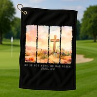 He Is Risen Christian Wildflower Happy Easter Golf Towel