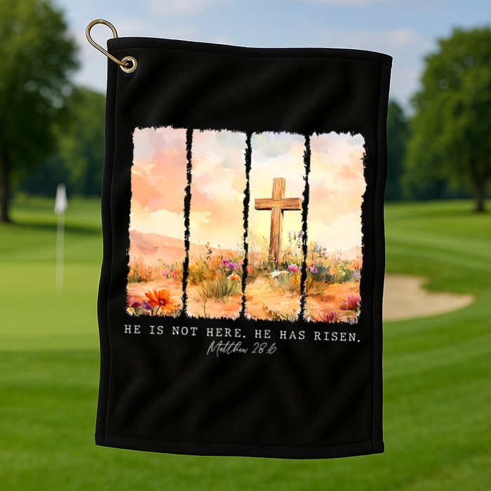 He Is Risen Christian Wildflower Happy Easter Golf Towel