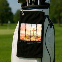 He Is Risen Christian Wildflower Happy Easter Golf Towel
