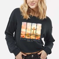 He Is Risen Christian Wildflower Happy Easter Cropped Pullover Crew