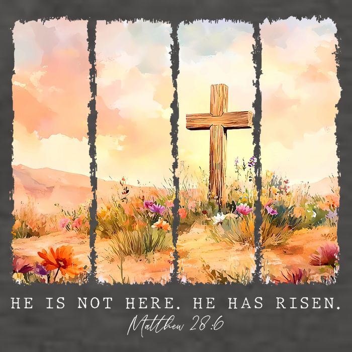 He Is Risen Christian Wildflower Happy Easter Vector Backpack