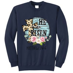 He Is Risen Jesus Christian Happy Easter Floral Wreath Women Sweatshirt