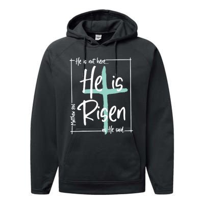 He Is Risen Easter Christian Cross Performance Fleece Hoodie