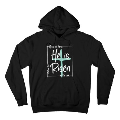 He Is Risen Easter Christian Cross Hoodie