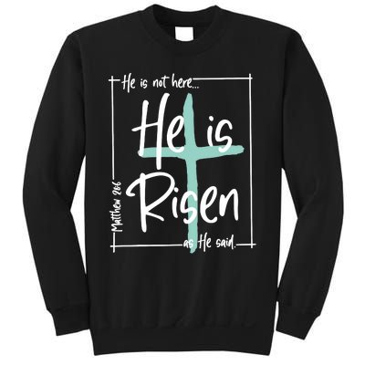 He Is Risen Easter Christian Cross Sweatshirt