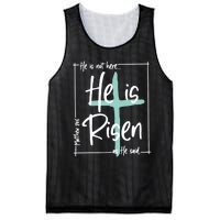 He Is Risen Easter Christian Cross Mesh Reversible Basketball Jersey Tank