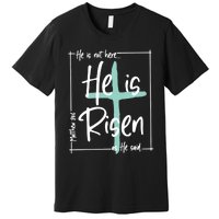 He Is Risen Easter Christian Cross Premium T-Shirt