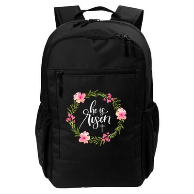 He is Risen Jesus Christian Happy Easter Floral Wreath Shirt Backpack