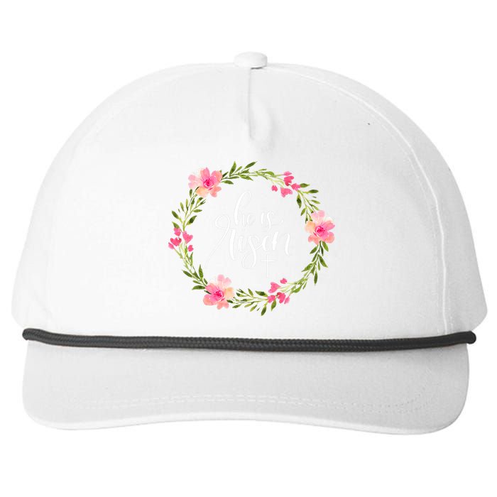 He is Risen Jesus Christian Happy Easter Floral Wreath Shirt Snapback Five-Panel Rope Hat