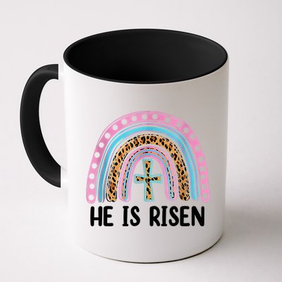 He Is Risen Rainbow Easter Cross Mug
