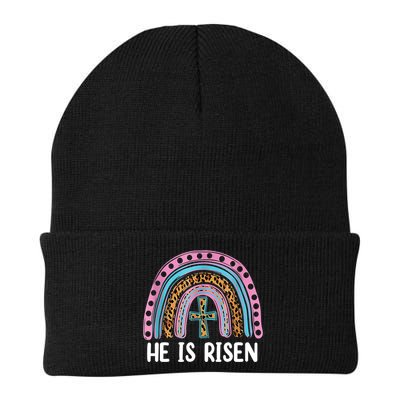 He Is Risen Rainbow Easter Cross Beanie