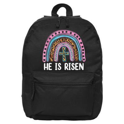 He Is Risen Rainbow Easter Cross 16 in Basic Backpack