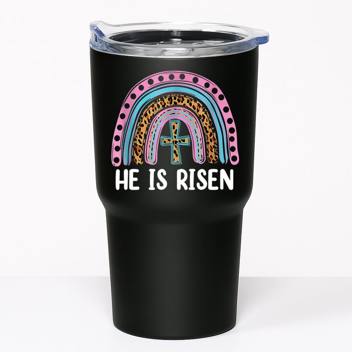 He Is Risen Rainbow Easter Cross Tumbler