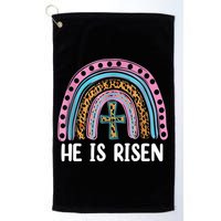 He Is Risen Rainbow Easter Cross Golf Towel