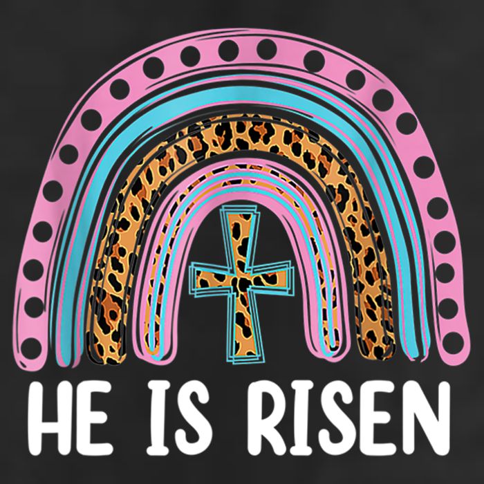 He Is Risen Rainbow Easter Cross Golf Towel