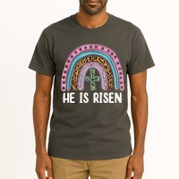 He Is Risen Rainbow Easter Cross Tall T-Shirt