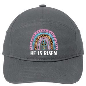 He Is Risen Rainbow Easter Cross 7-Panel Snapback Hat