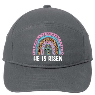He Is Risen Rainbow Easter Cross 7-Panel Snapback Hat