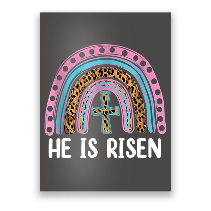 He Is Risen Rainbow Easter Cross Poster