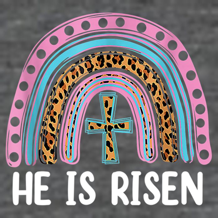 He Is Risen Rainbow Easter Cross Poster
