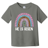 He Is Risen Rainbow Easter Cross Toddler T-Shirt
