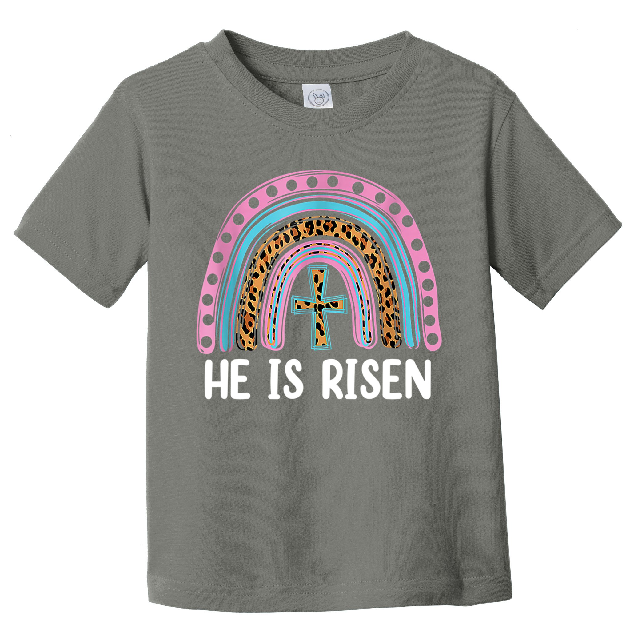He Is Risen Rainbow Easter Cross Toddler T-Shirt