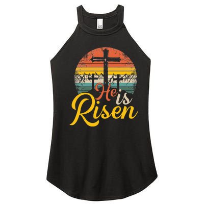 He Is Risen - Christian Easter Jesus Women’s Perfect Tri Rocker Tank