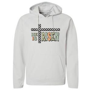 He Is Risen Easter Matthew 28 6 Christian Performance Fleece Hoodie