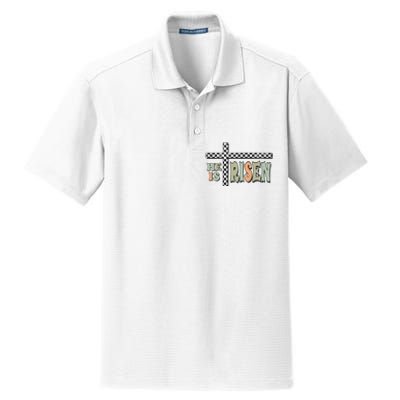 He Is Risen Easter Matthew 28 6 Christian Dry Zone Grid Polo