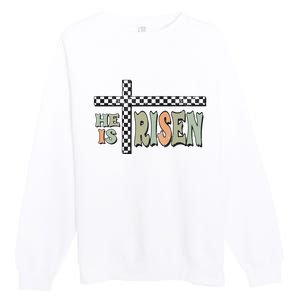 He Is Risen Easter Matthew 28 6 Christian Premium Crewneck Sweatshirt