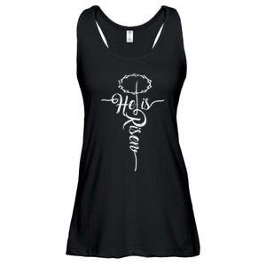 He Is Risen Cross Jesus Religious Easter Day Christians Ladies Essential Flowy Tank