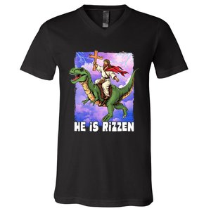 He Is Rizzen V-Neck T-Shirt