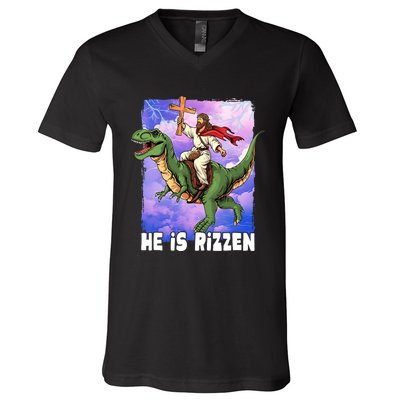 He Is Rizzen V-Neck T-Shirt