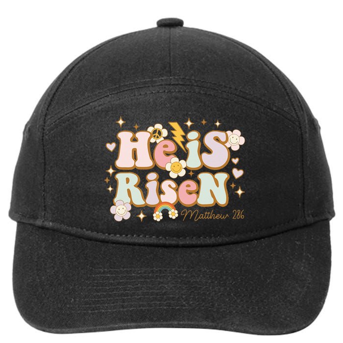 He Is Risen Indeed Happy Easter For Christian Easter Jesus 7-Panel Snapback Hat